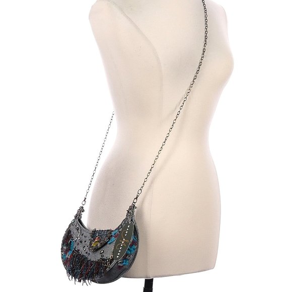 NWT MARY FRANCES "In The 80s" Beaded Designer Embellished Crossbody Handbag - Picture 6 of 6